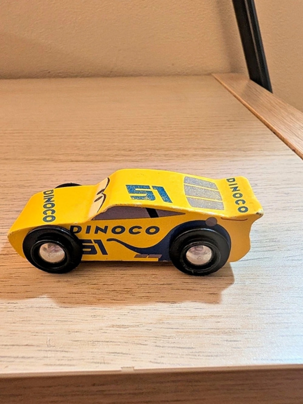 Disney Pixar's Cars Cruz Ramirez Dinoco #51 race car Wooden Toy Car